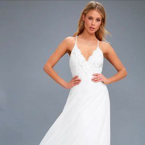 Lulu's Madalyn White Lace Maxi Dress